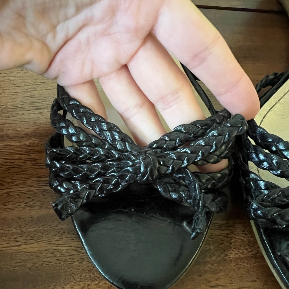 Prada Black Braided Strap Sandals - Picture 12 of 13